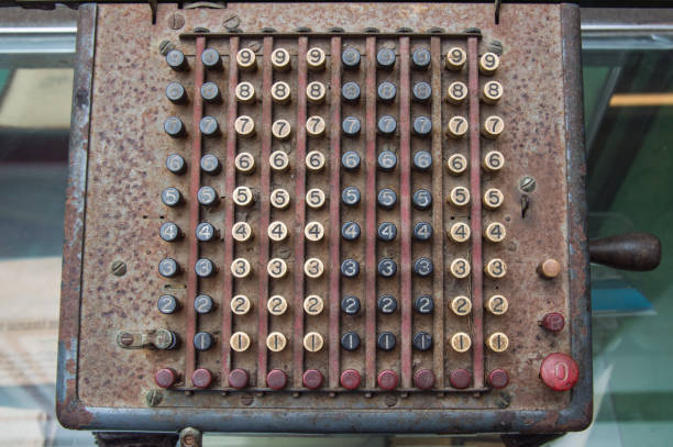 istock antique cashier machine in close up view 937962400