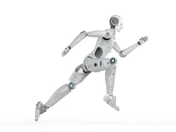 Photo of robot jumping or running