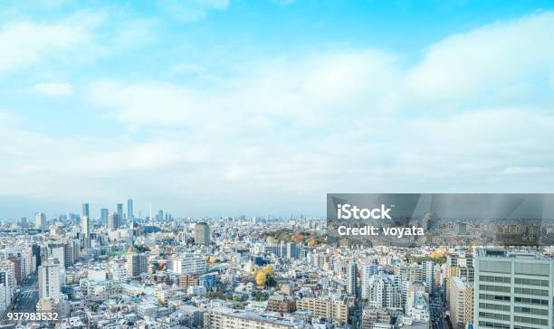 Vista Aerea Panoramica Dello Skyline Della Città Moderna Di Bunkyo Tokyo Giappone - Fotografie stock e altre immagini di Città