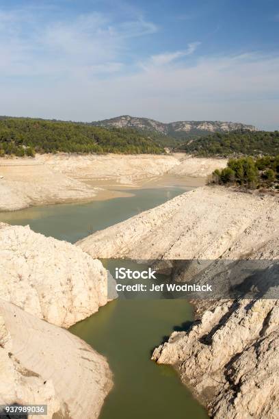 Empty Lake At Bimont Dam Near Aix En Provence France Stock Photo - Download Image Now
