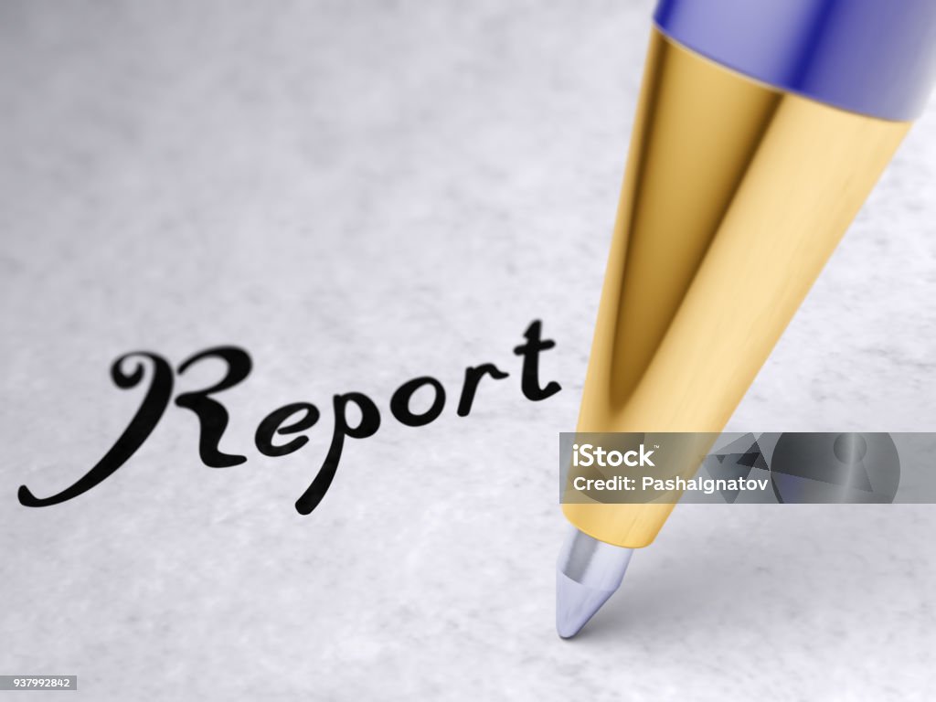 "Report" on the page. Accountancy Stock Photo