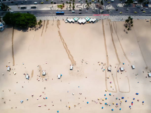 istock Aerial view of Copacabana beach during summer, sun with clouds 938004832