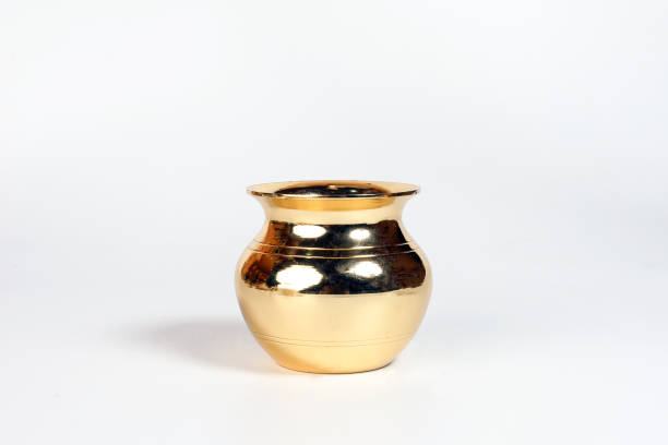istock Shiny Polished Metal pot brass copper steel 938008036