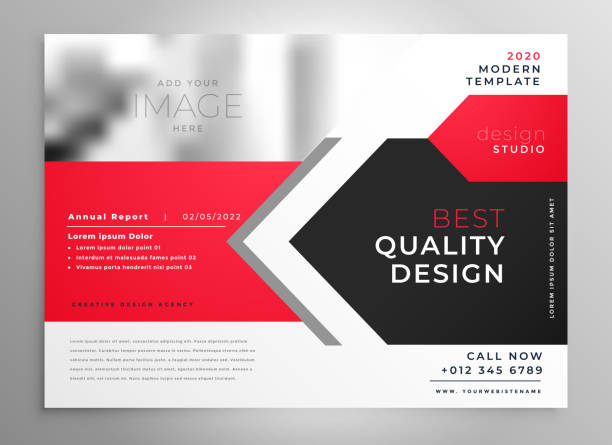 creative business flyer in red black design creative business flyer in red black design ad templates stock illustrations