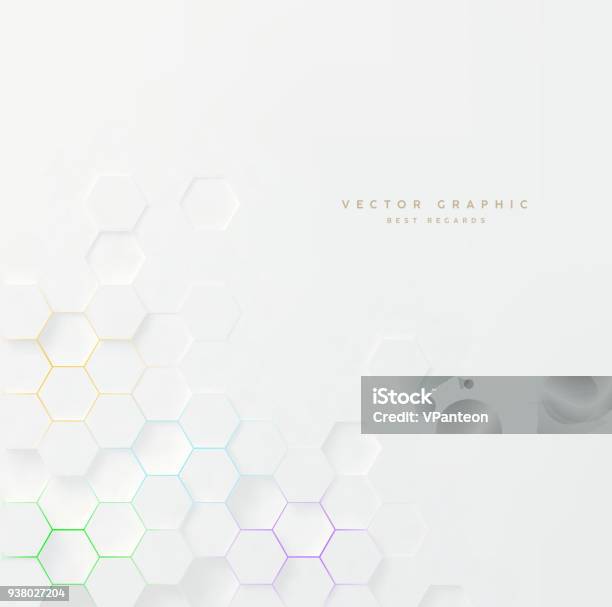 Vector 3d Geometric Background Hexagonal Backdrop Stock Illustration - Download Image Now