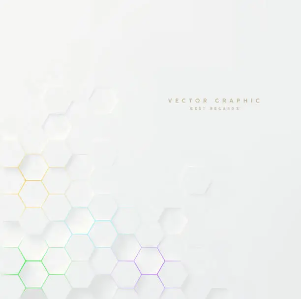 Vector illustration of Vector 3d geometric background. Hexagonal backdrop.