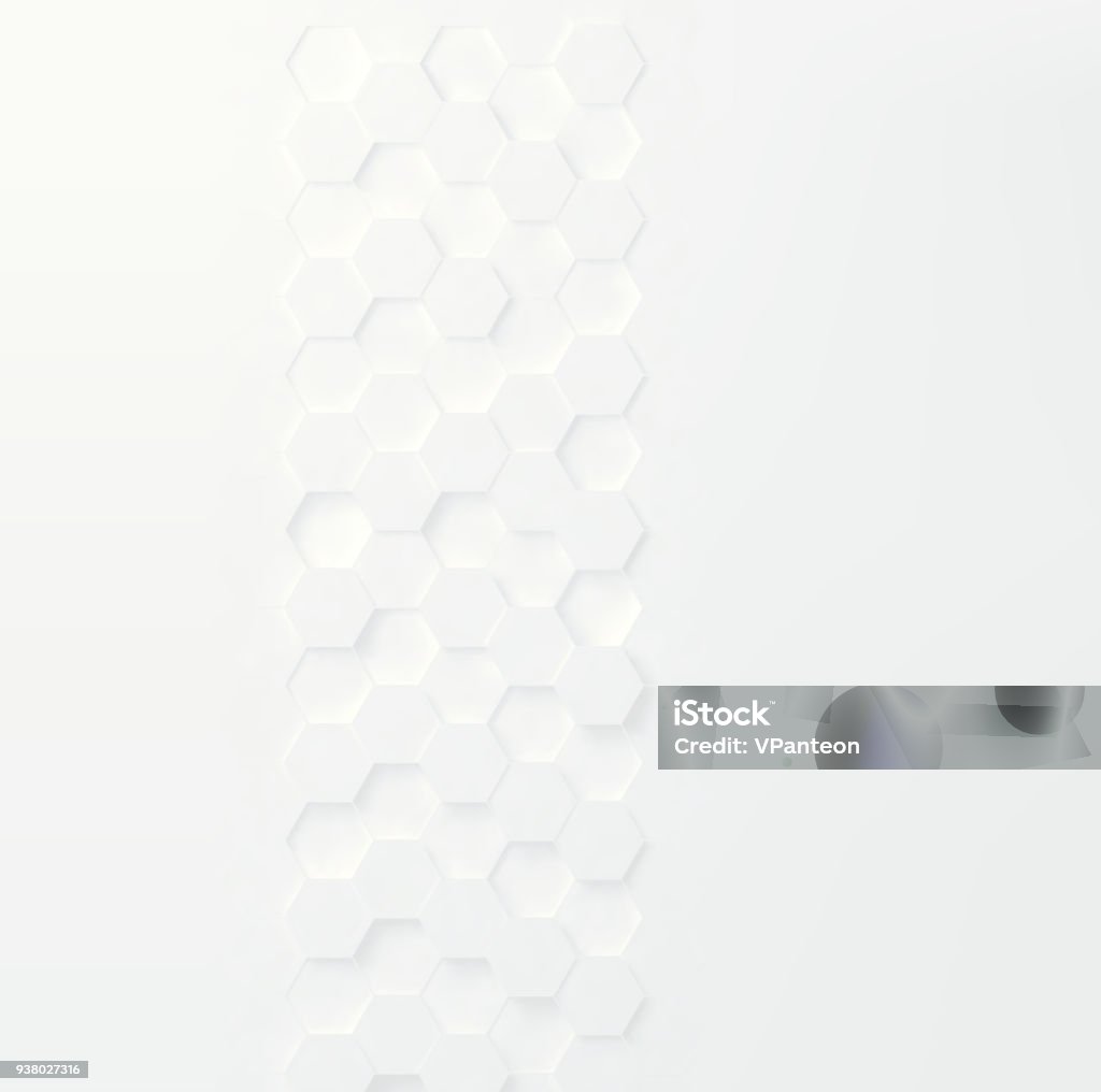 White geometric decorative element, hexagonal line background, vector pattern Hexagon stock vector