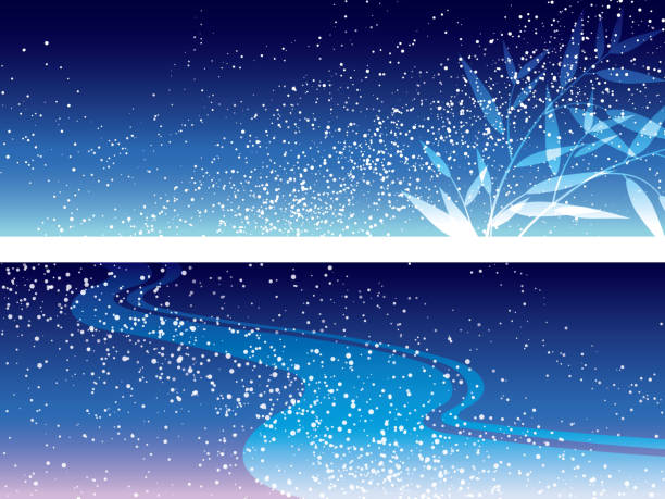 satz von zwei milchstraße vektorgrafiken für das japanische star-festival. - milky way star galaxy space stock-grafiken, -clipart, -cartoons und -symbole