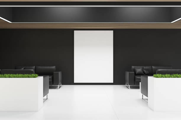 istock Black office waiting room, poster, grass 938034250