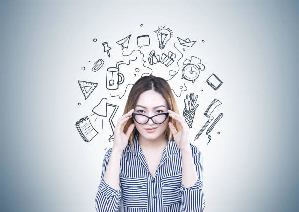 istock Asian businesswoman, glasses, study 938035154