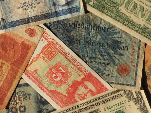 istock vintage money of communist countries and dollar notes 938044232