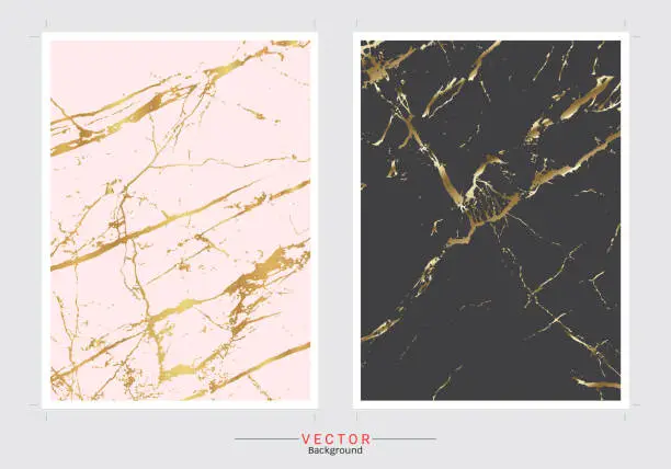 Vector illustration of Gold marble cover background, Vector set template, Fully editable color change, Modern and luxury texture for your design a stunning wedding, invitation, greeting cards, web banner, pattern, wallpaper