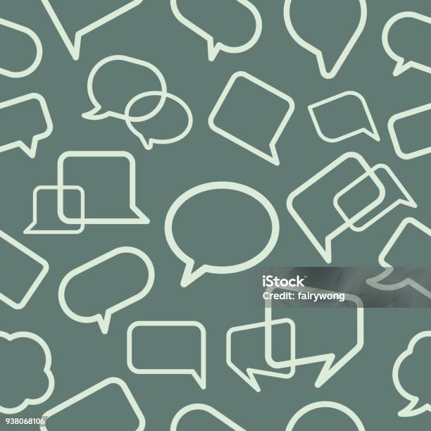 Chat Bubble Seamless Pattern Stock Illustration - Download Image Now - Pattern, Backgrounds, Speech Bubble