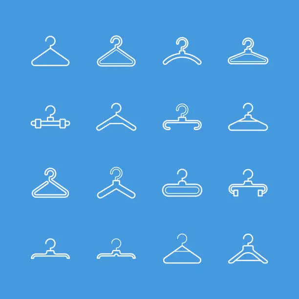 Vector illustration of Clothes Hanger icons