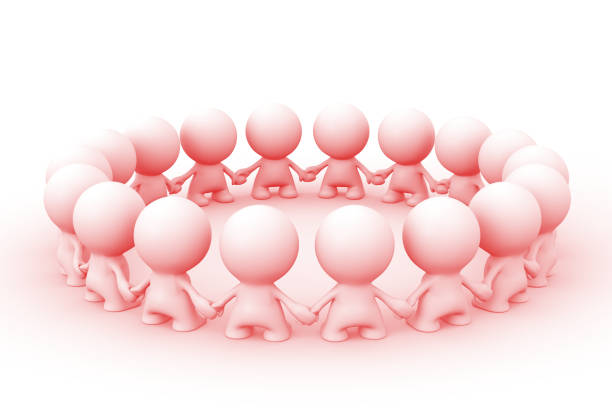 istock many pink 3d human characters standing in a circle facing each other (3d illustration) 938075124