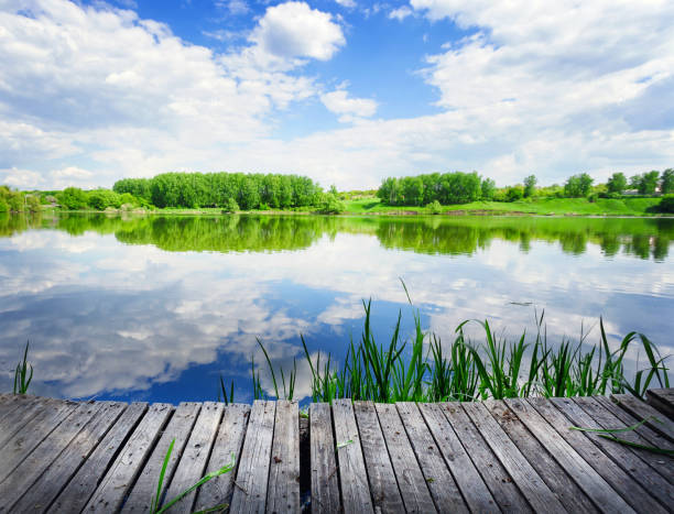 istock Wooden pier on the lake 938093058