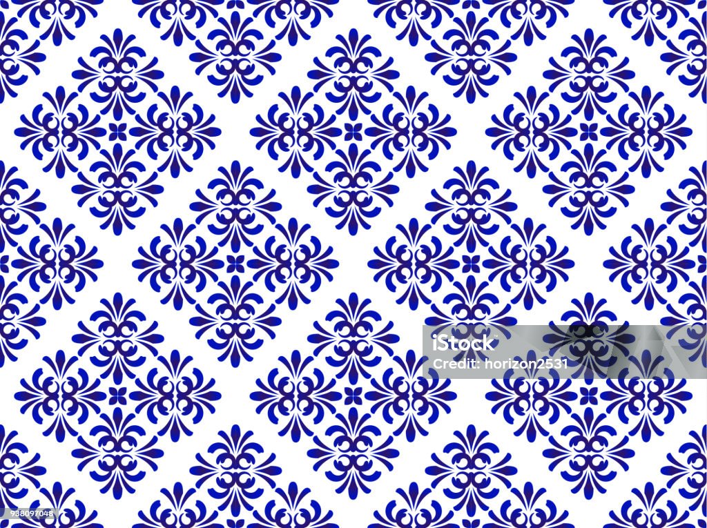 синий цвет очный декоративный узор - Векторная графика Узор роялти-фри