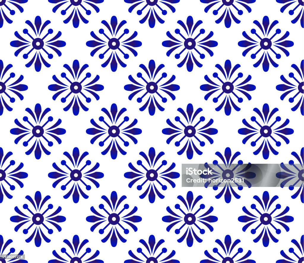 blue floral Nahtlose Muster - Lizenzfrei China Vektorgrafik