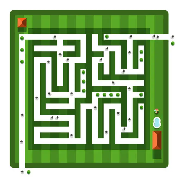 Vector illustration of Top View Maze