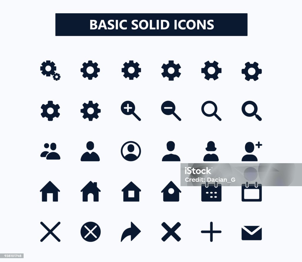 Iconos de vector web básico - arte vectorial de Ícono libre de derechos