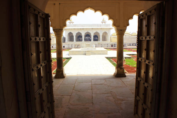 Inside view of Red Fort, A 15th century UNESCO site in Agra, India