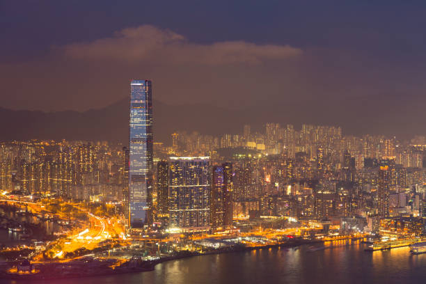 istock Hong Kong office building business downtown night view 938111352