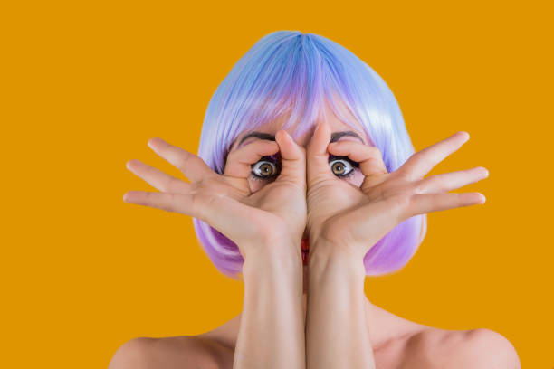 Many Glamour Beauty Woman Clones. Identical Crowd Concept. On Gray Background.