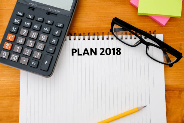 istock Plan 2018 Notebook business team meeting  with an Plan 2018 938113940