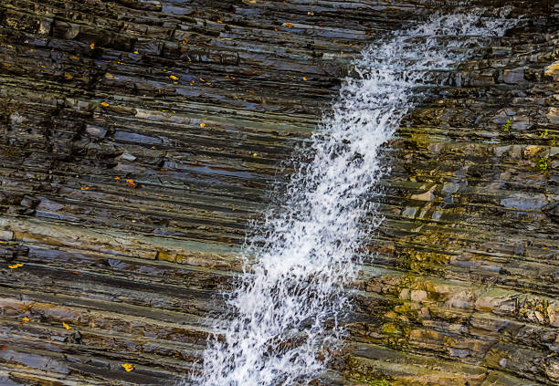 Digital oil painting canvas - mountain stream and waterfall in the forest