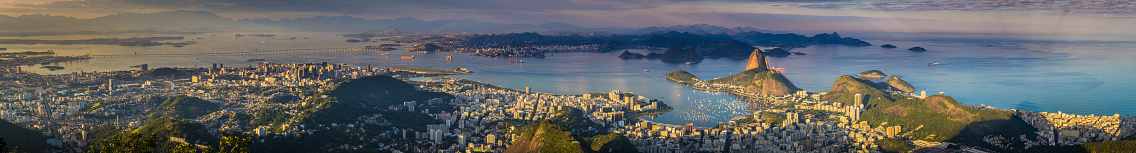 Rio de Janeiro - June 20, 2017: Panorama of Rio de Janeiro seen from Corcovado mountain in Rio de Janeiro, Brazil