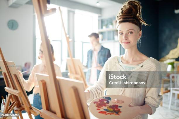 Student Painting Stock Photo - Download Image Now - Artist, Adult, Art