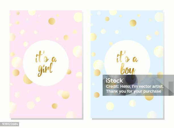 Vector Cards For Baby Shower Stock Illustration - Download Image Now - Baby - Human Age, Baby Girls, Baby Shower
