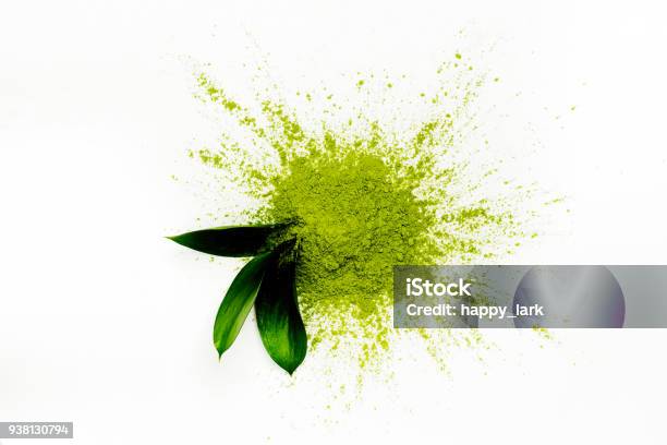 Green Matcha Tea Powder Stock Photo - Download Image Now - Ground - Culinary, Matcha Tea, Exploding