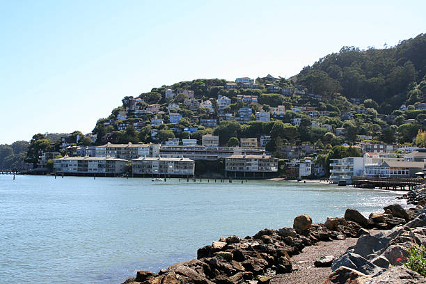 Beautiful Homes in Sausalito stock photo