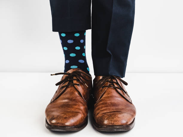 istock Stylish shoes and bright socks 938138140