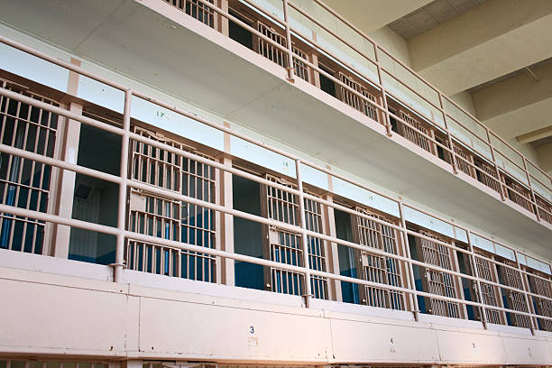 Prison Cells in Alcatraz stock photo