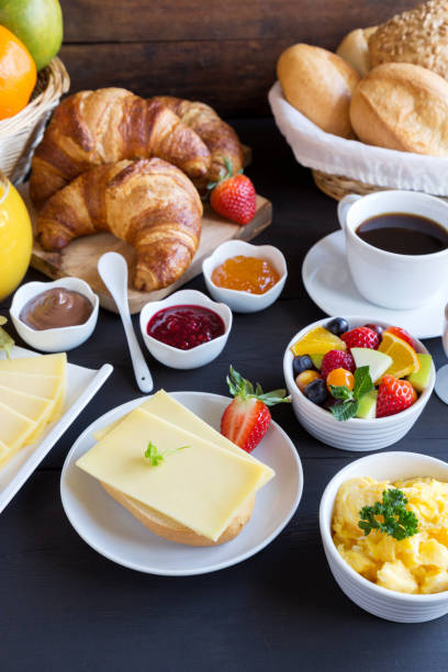 breakfast table stock photo