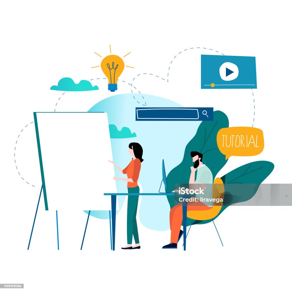 Professional Tutorial Professional Training Education Online Tutorial Stock Illustration ...