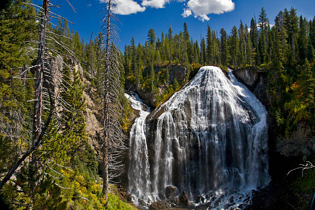 Union Falls in Yellowstone National Park stock photo