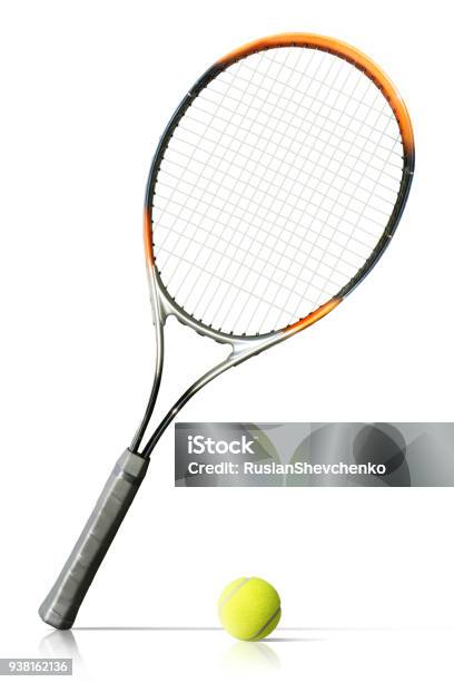 Tennis Ball And Racket Isolated The White Background Stock Photo - Download Image Now