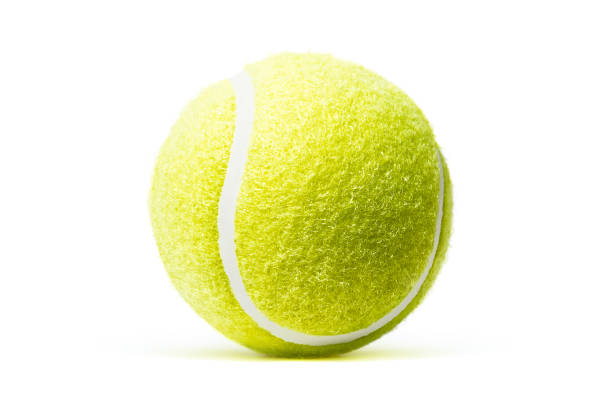 bola de tênis, isolada no fundo branco - tennis ball tennis ball white - fotografias e filmes do acervo