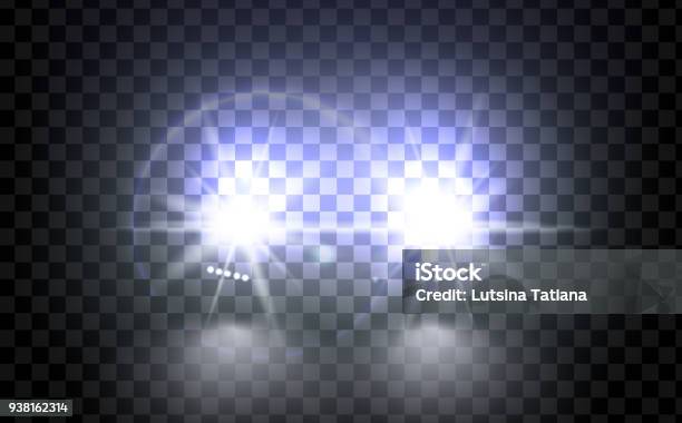 Vector Bright Train Lights For Your Design Stock Illustration - Download Image Now - Headlight, Car, Light - Natural Phenomenon