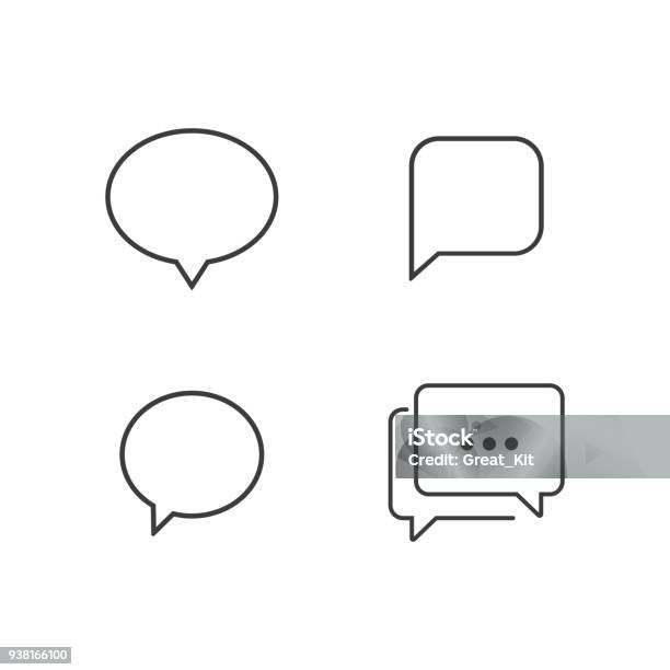 Typing In A Bubble Chat Icon Comment Sign Symbol Flat Isolated Vector Illustration In Black On A White Background Stock Illustration - Download Image Now