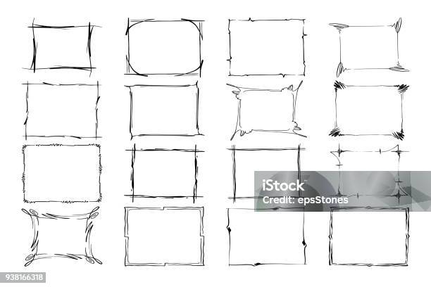 Ilustración de Conjunto De Marcos De Vector Rectángulos Para La Imagen Negro Dibujado A Mano Destacando Ilustración de Conjunto De Marcos De Vector Rectángulos Para La Imagen Negro Dibujado A Mano Destacando