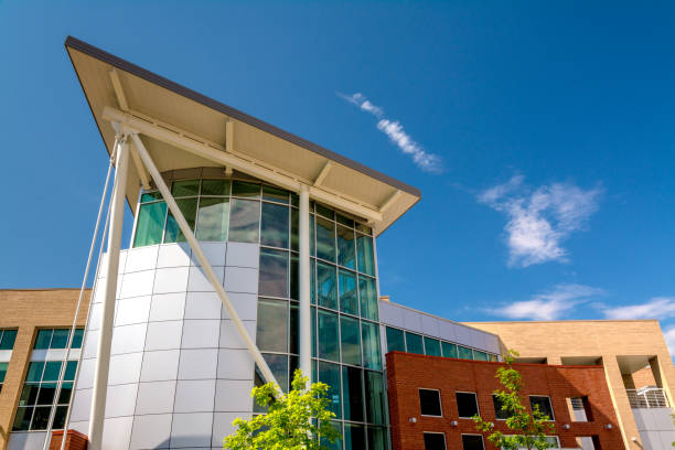 istock College modern school building close up with blue sky 938170640