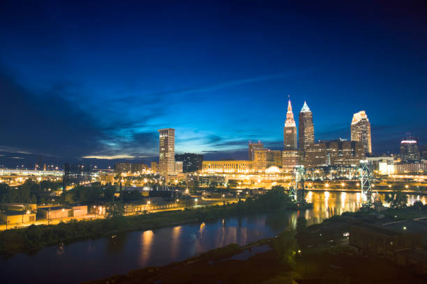 istock Skyscrapers in Cleveland seen at night 938171338