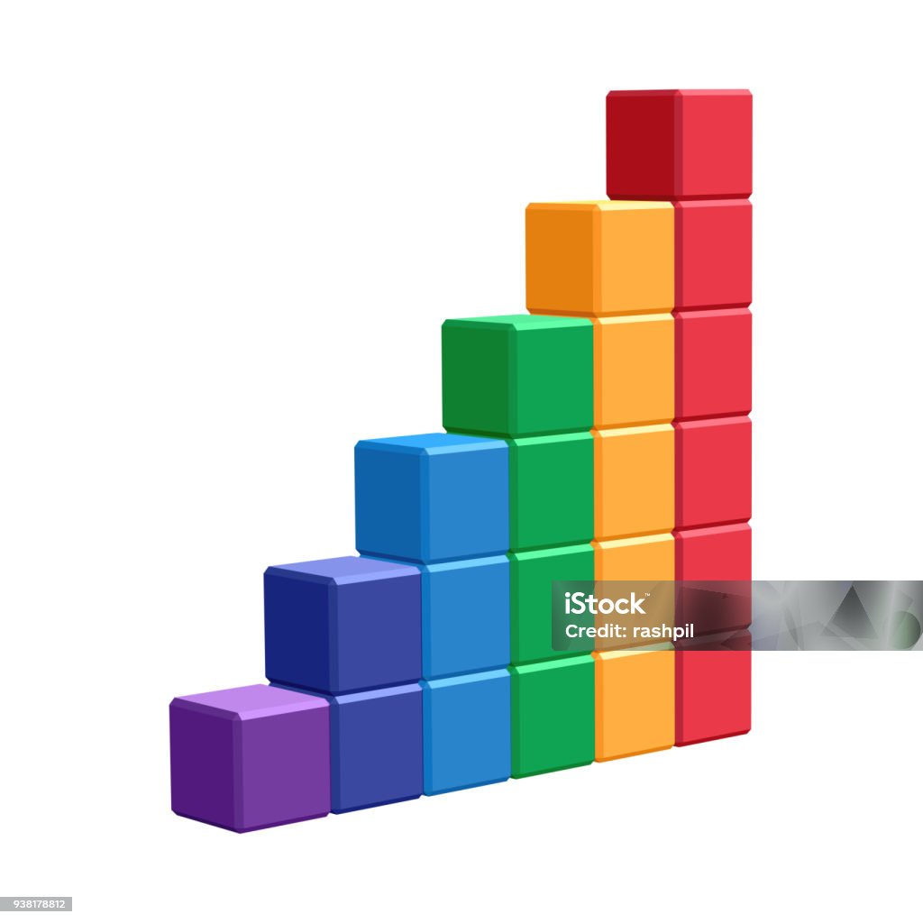 Cube Stack Shape Stack Of Cubes That Makes A Stairway Stock Illustration - Download ...