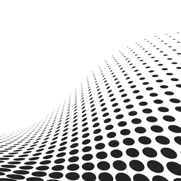 Vector illustration of abstract spotted wavy surface