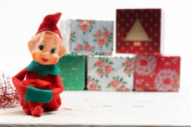 Vintage Knee Hugger Elf Christmas Decoration