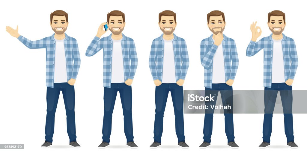 Clothers casuales hombre - arte vectorial de Hombres libre de derechos